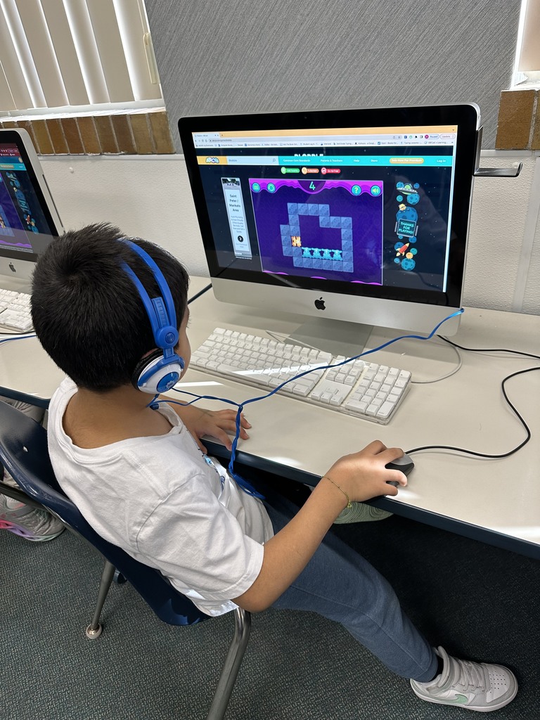 Park 1st graders are working on strategy games in library media. These games require a positive, determined attitude and lead to sequencing skills used for coding. We love a challenge!