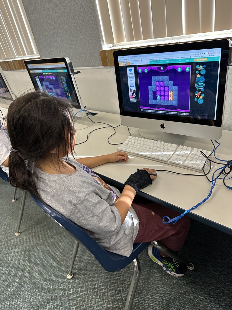 Park 1st graders are working on strategy games in library media. These games require a positive, determined attitude and lead to sequencing skills used for coding. We love a challenge!