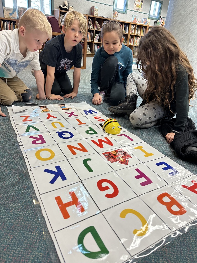 Kindergarten learned to code robots and 1st and 2nd grades had additional coding challenges with the BeeBots. We love robots in the Library Media Center!